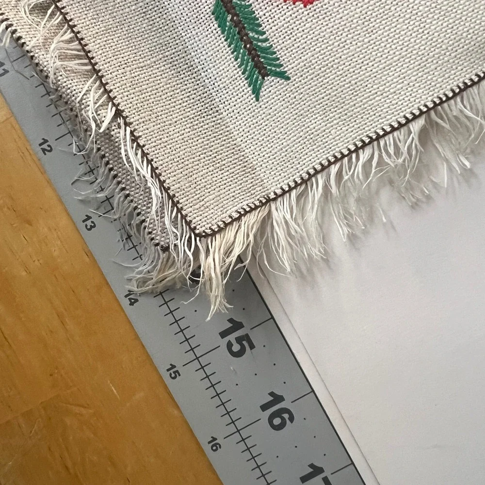 Handmade Swedish Linen Crossstitch Towel Graphics Church‎ Candles Cross 14 x 24